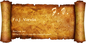 Foj Vanda névjegykártya